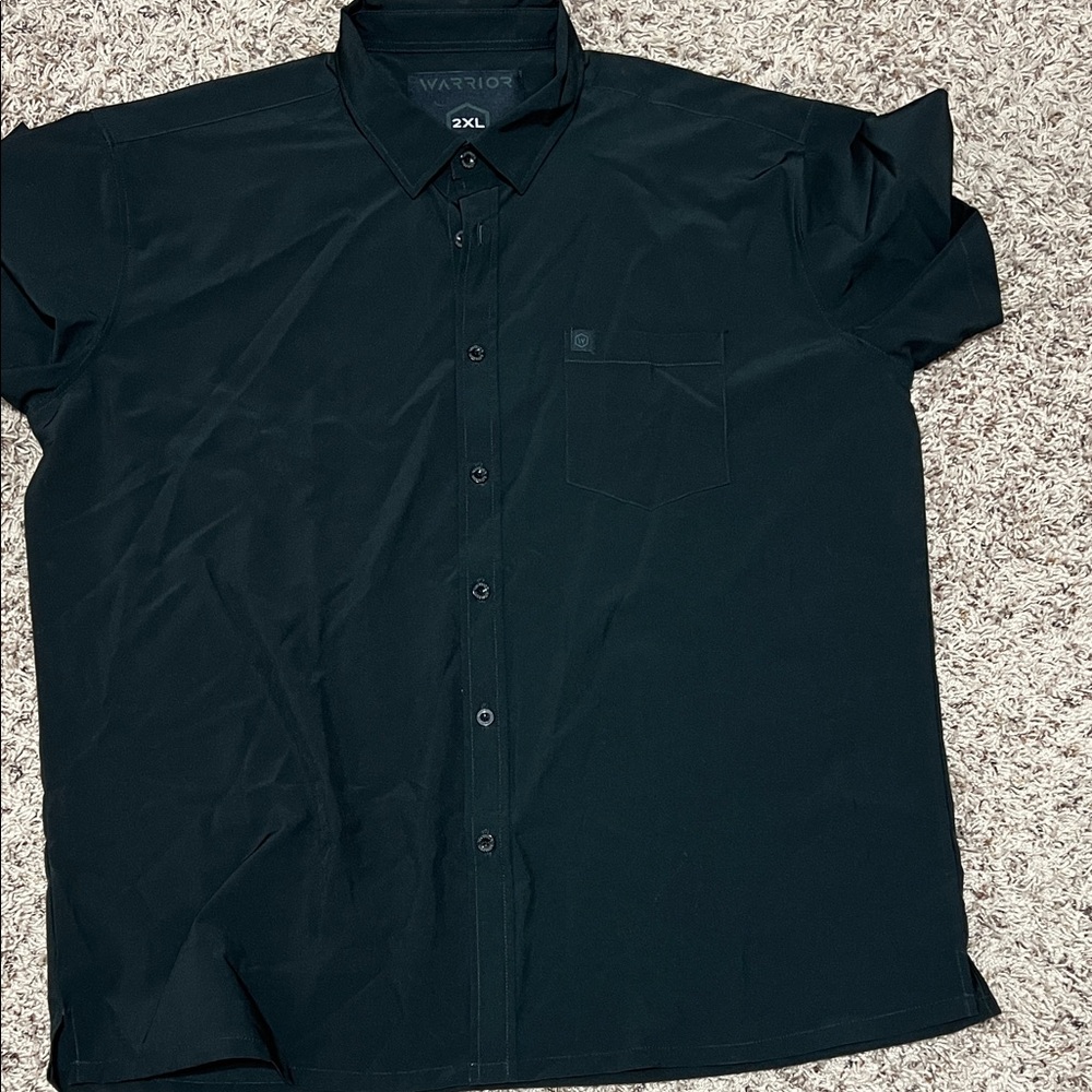 Warrior Men's Black Casual Button Down Shirt